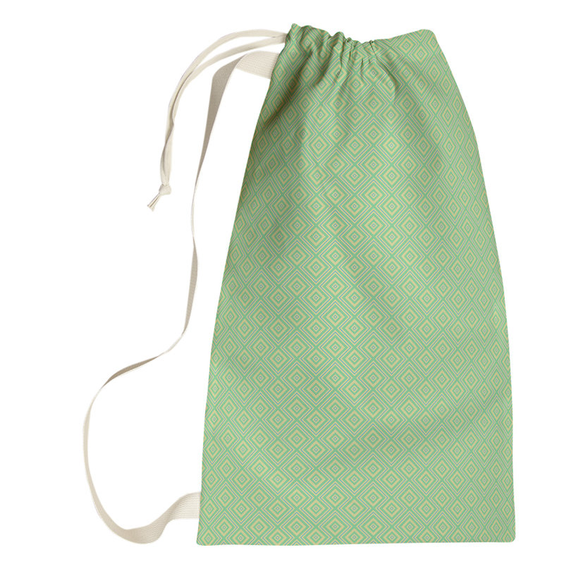 Sac à linge carré en treillis, Petit (H 64 po x l 20 po x P 1,5 po), Vert / Bleu