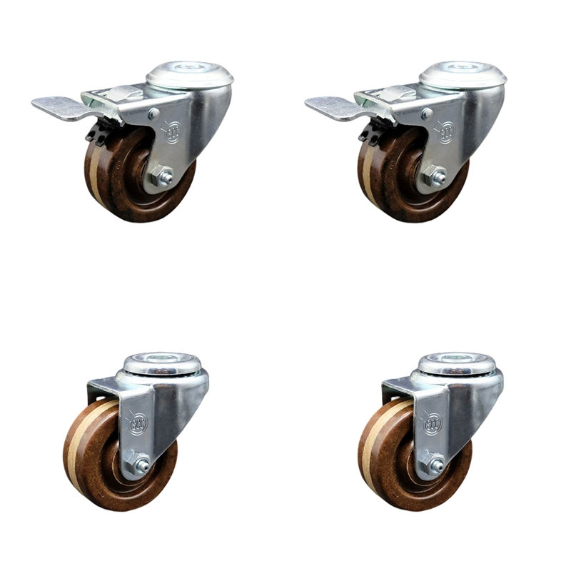4 Piece High Temp Phenolic Caster Set