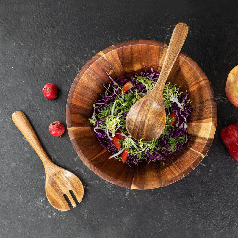 Union Rustic Wood Serving Bowl
