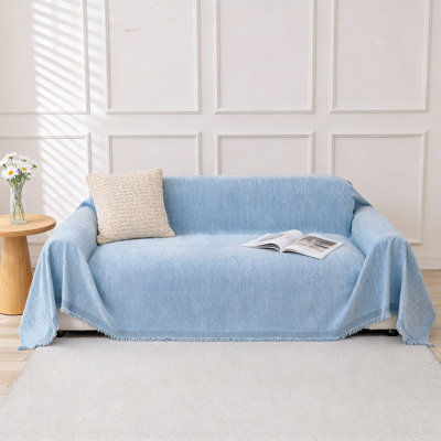 Non-Slip Chenille Sofa Slipcover, Machine Washable Furniture Protector For Loveseats, Chairs And Couches, Easy Installation And Snug Fit