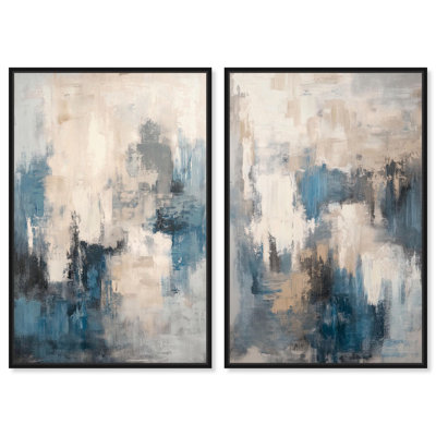 «Glamour Blue Gold Luxe», ensemble d'art mural sur toile par Art Remedy