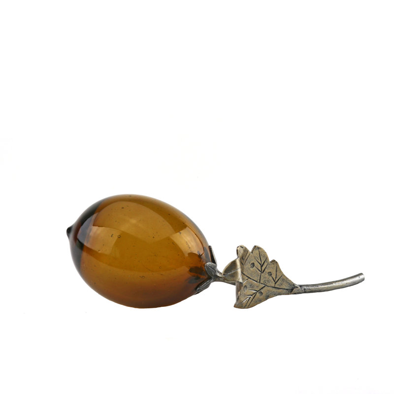 Fer forgé et verre ambré citron