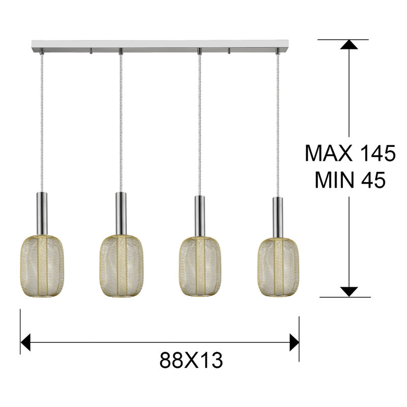 Mendota 4 - Light Chrome/Gold LED Pendant