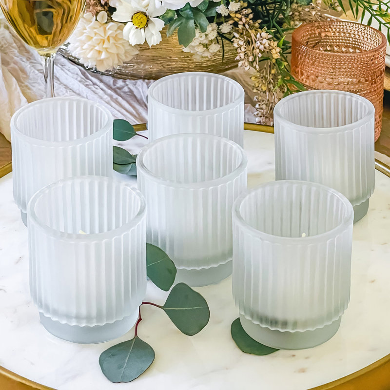 3'' H Glass Tabletop Votive Holder, Frosted