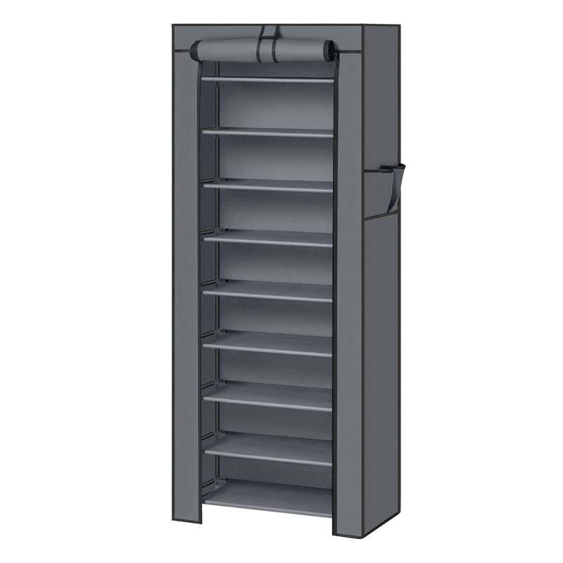 27 Pair Shoe Storage Cabinet, Grey/Brown/Blue