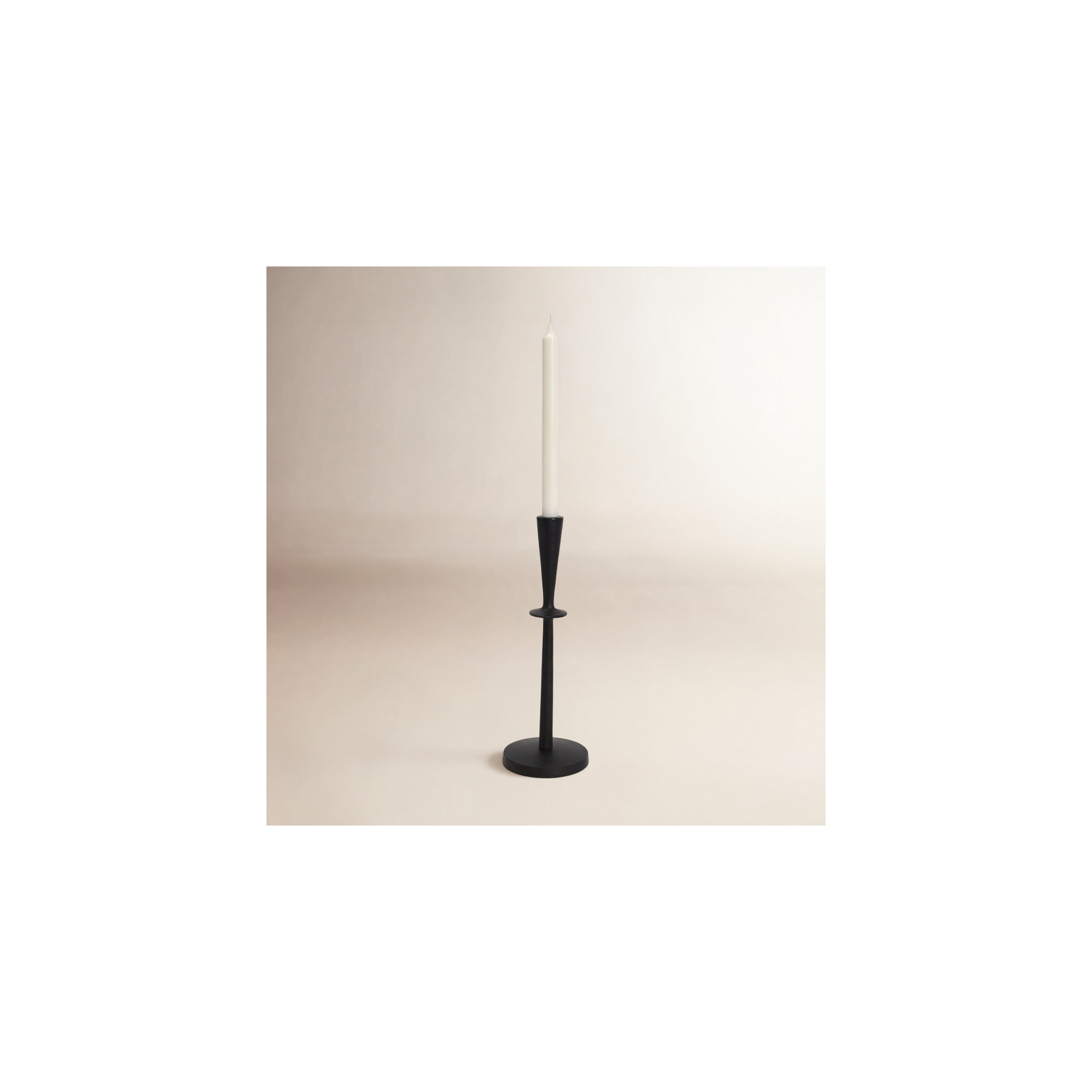 Aluminum Tabletop Candlestick, 13" H x 4.5" W x 4.5" D