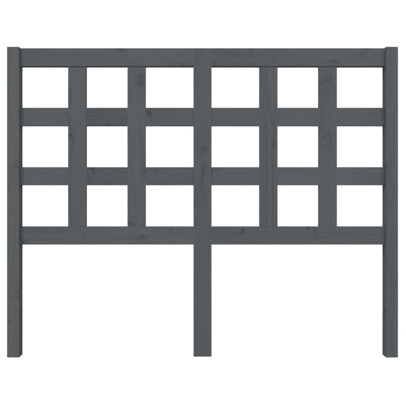Solid Wood Headboard, Dark Grey, 125.5 x 100 cm