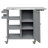 Foldable Outdoor Kitchen Cart with Lockable Wheels, Storage Cabinet and Towel Rack-1507099475