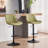 Modern Height Adjustable Swivel Bar Stools Upholstered Leather Barstool Kitchen Island Chairs with Metal Frame-1879254787