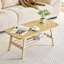 Table basse en bois massif à double couche de 39 pouces pour appartement et bureau, espace de rangement d'une profondeur de 40,08 pouces avec espace de repos pour salon de beauté