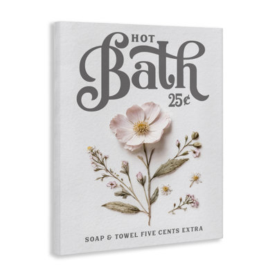 Pressed Flower Vintage Bath Canvas, design by Lettered and Lined