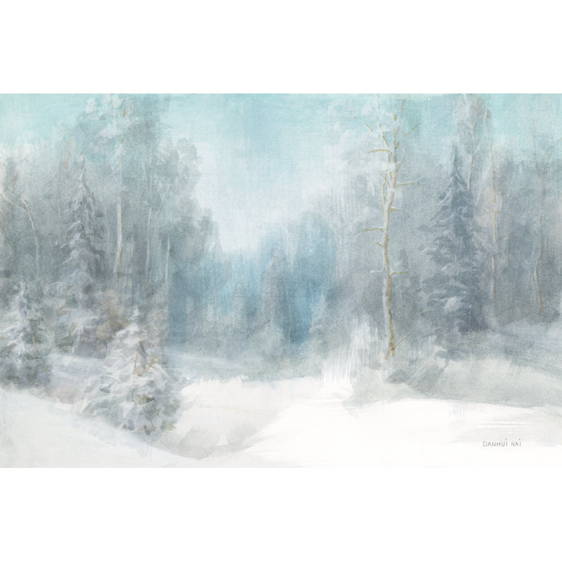 «Peaceful Winter» par Danhui Nai - reproduction imprimée, H 8 po x l 12 po, Toile tendue