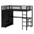 Metal Loft Bed Frame With Built-In Wardrobe, Desk And Storage Shelves-405566584-405566585