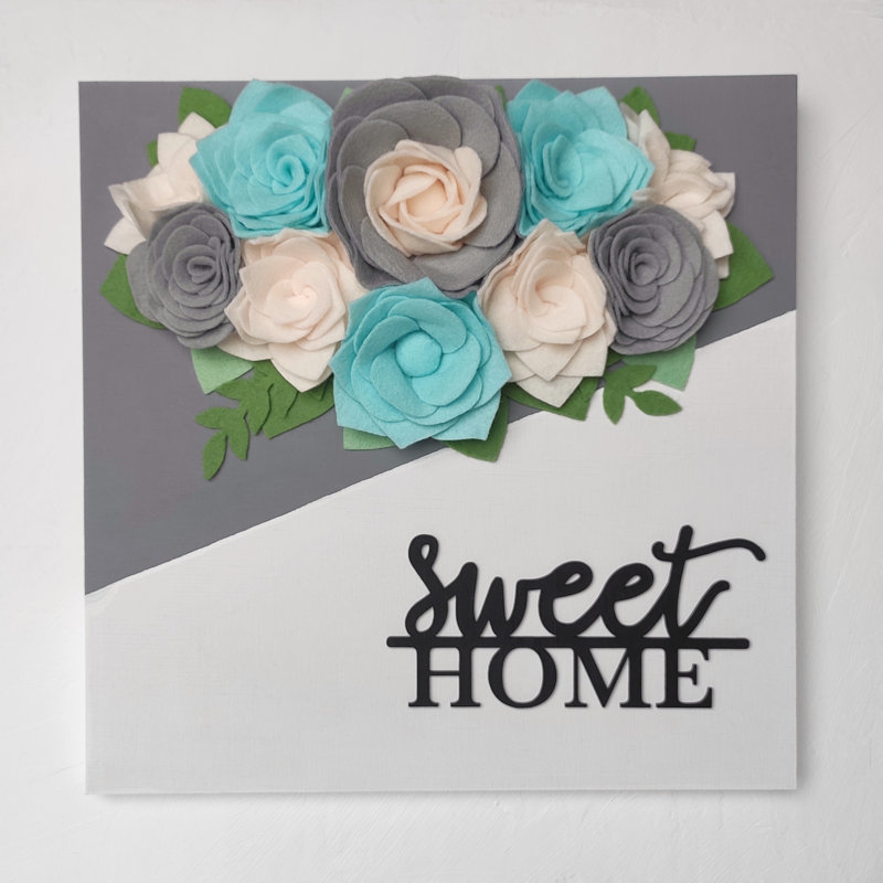 Handmade Plants & Flowers Wall Decor on Solid Wood