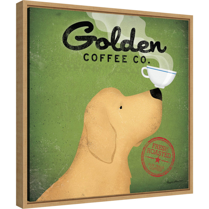 «Golden Dog Coffee Co» par Ryan Fowler, reproduction d'art graphique sur toile