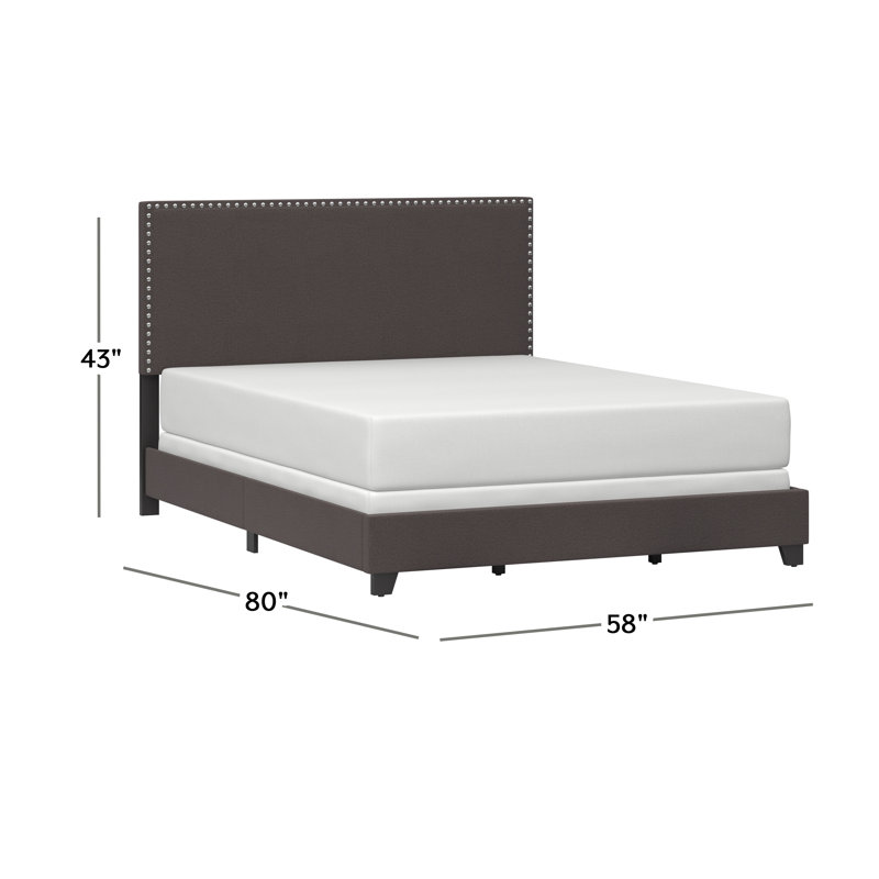 Takengon Upholstered Standard Bed, Full, Charcoal