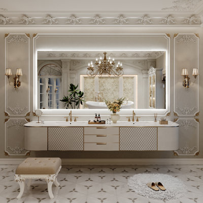 Miroir de salle de bain à DEL rétroéclairé sans cadre certifié Lunara UL