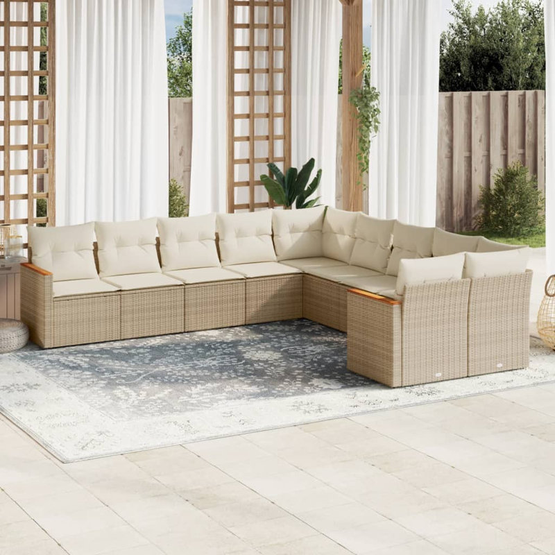 Ensemble de canapé de jardin Vidaxl beige