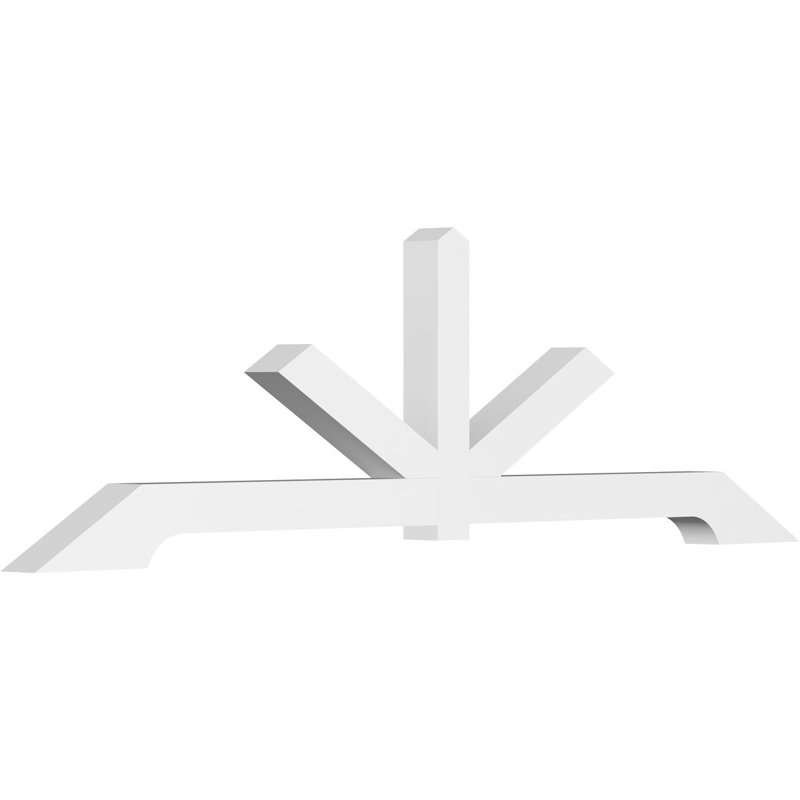 Vanguard Architectural Grade PVC Gable Bracket, 28" H x 96" W (Pitch: 7/12), 4" D x 4" F
