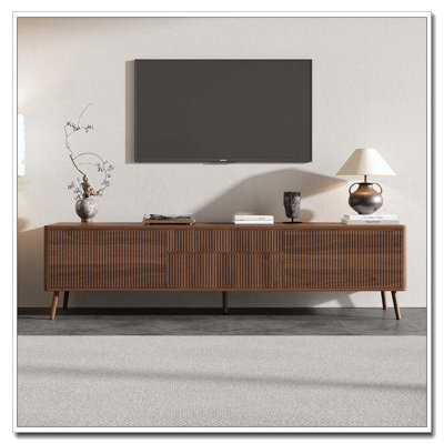 70 inch Fluted TV Stand with Storage Drawers and Cabinets for TVs up to 80"