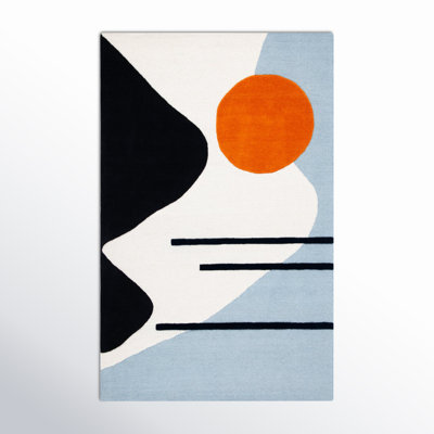Felipe Handmade Wool Ivory/Blue Rug