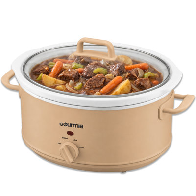 Gourmia 7 Qt Slow Cooker, 3 Heat Settings, Removable Ceramic Pot, Pink