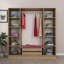 Armoire moderne avec de nombreuses tablettes, chêne doré et gris foncé, 70,9 x 82,7 x 20,5 pouces | 100% panneau de particules enduit de mélamine, épaisseur: 0,7 pouce | Solution de rangement élégante pour toute chambre à coucher ou espace de vie