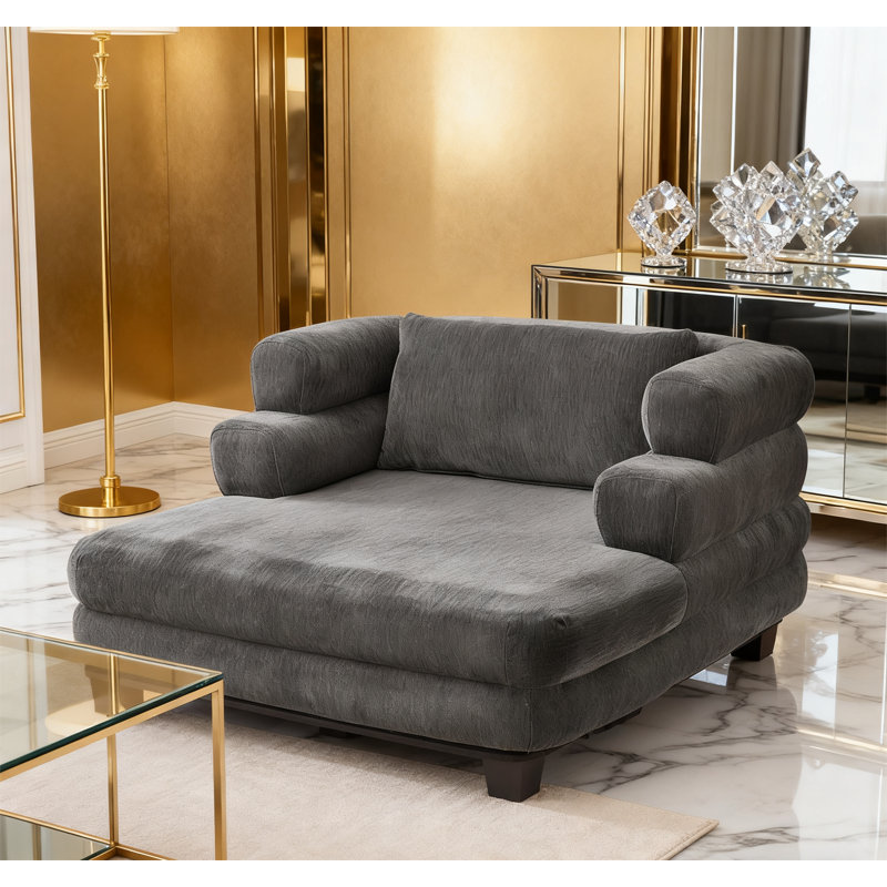 Canapé-lit rembourré surdimensionné en chenille surdimensionné et confortable, Gris