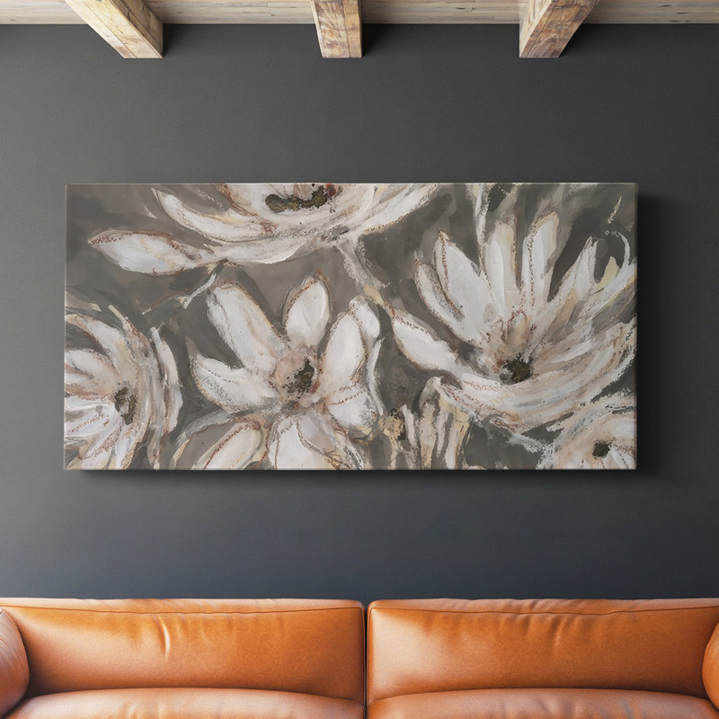 Magnolia embelli II - Toile tendue avec châssis - Prêt à accrocher, H 24 po x l 48 po