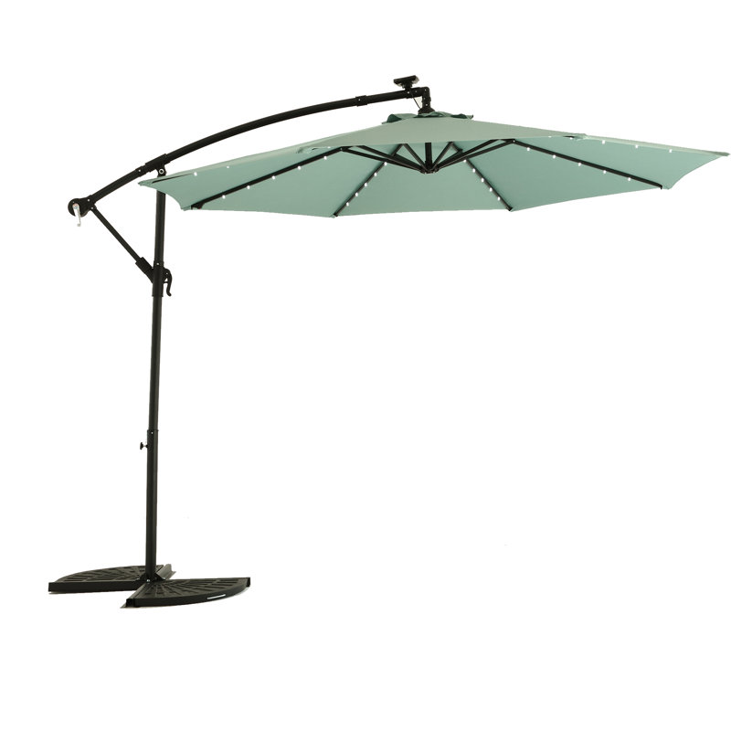 Parasol de patio à énergie solaire de 10 pi pour une cour extérieure avec cadre en acier