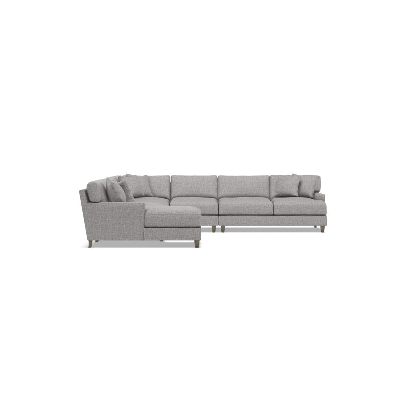 Bernhardt Mila 6-Piece Fabric Sectional, Left Hand Facing, Gray Polyester, 33.5" H x 137" W x 137" D