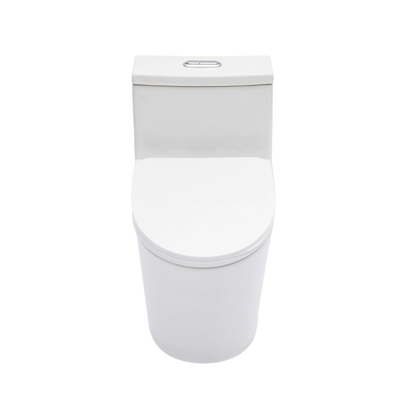 Ceramic One Piece Toilet For Bathroom, 12-Inch Rough-In, 1.24/1.43 GPF, Dual Flush With Soft Clsoing Seat, Powerful Dual Flush MAP 800G