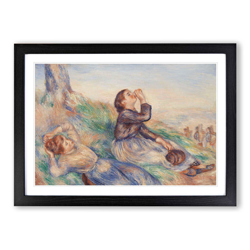 Grape Gatherers by Pierre-Auguste Renoir - Picture Frame Painting, 36cm H x 48cm W x 2cm D, Black Framed