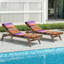  Coussin de patio pour l'extérieur 3 po Tropical Sunset Beach Turquoise Waves Floating Pink Plumeria
