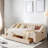 Upholstered Daybed With Storage Armrests, Usb Ports, Side Pockets, 2 Drawers And Button Tufted Design-1382234157