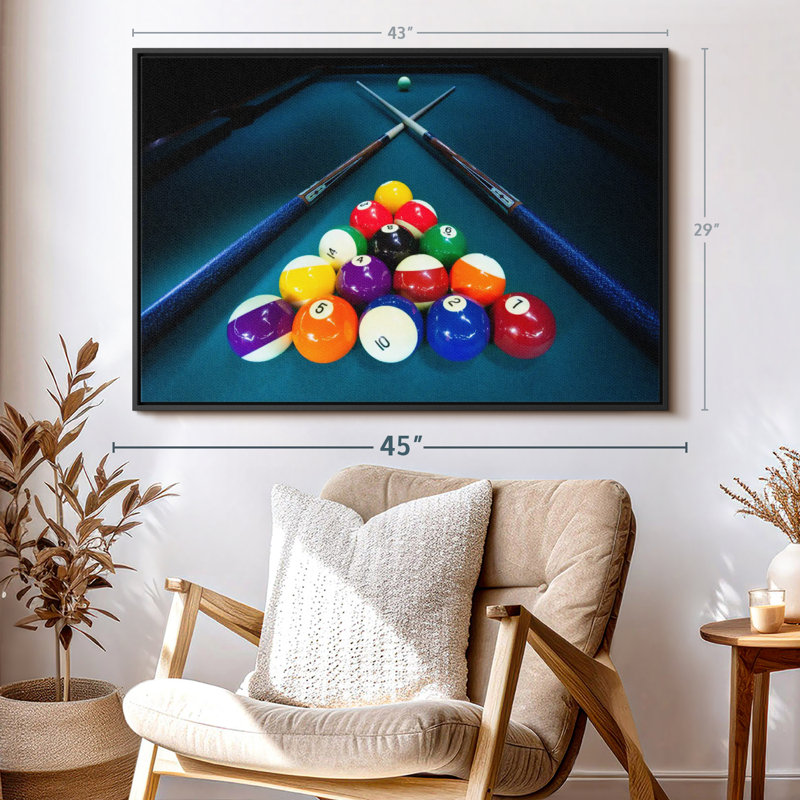 Impression sur toile de billard, H 29 po x l 43 po