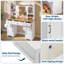 Vanity Desk with LED Lighted Mirror, Makeup Vanity Table with 5 Drawers, 4 Doors, and 3 Storage Shelves for Bedroom, Dressing Room, White