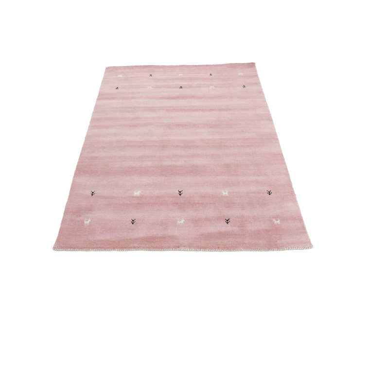 Handwoven Wool Gabbeh Uni Pink Rug