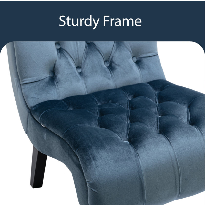 Guendalina Velvet Accent Chair, Blue Velvet