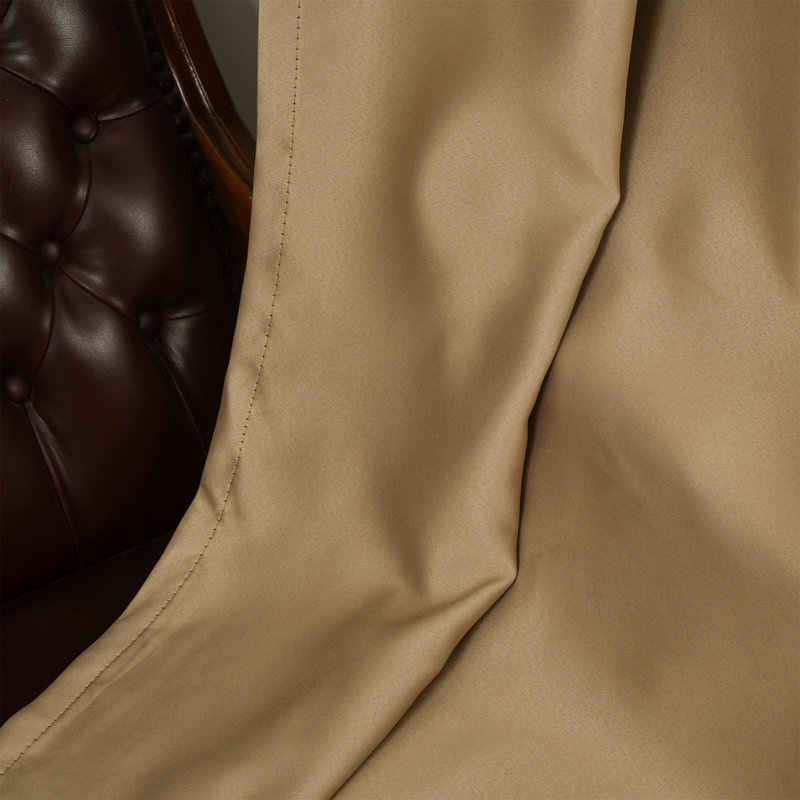 Sateen Look Room Darkering Room Darkening Curtain Pair, 52" W x 72" L, Barley