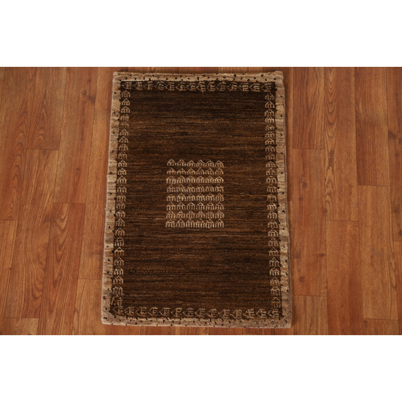 Tapis brun Gabbeh carré 2 x 2