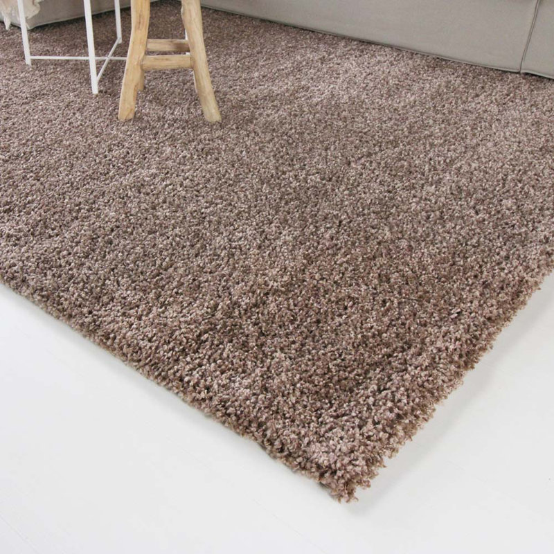 Aloysia High Pile Shaggy Mocha Rug, Rectangle 300 x 400cm