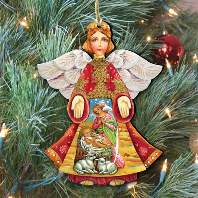 5'' Wood Hanging Figurine Ornament