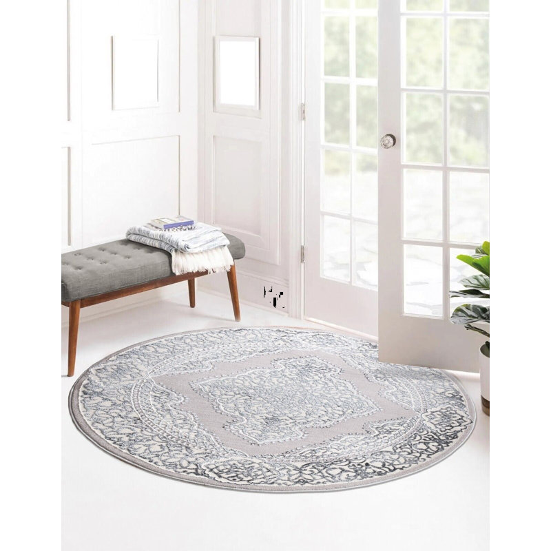 Brenson Floral Area Rug, Round 120cm
