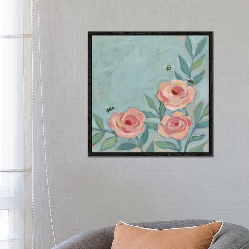 Floral XXVIII 1 Piece Painting on Canvas, 66.04cm H x 66.04cm W x 3.81cm D, Black Framed