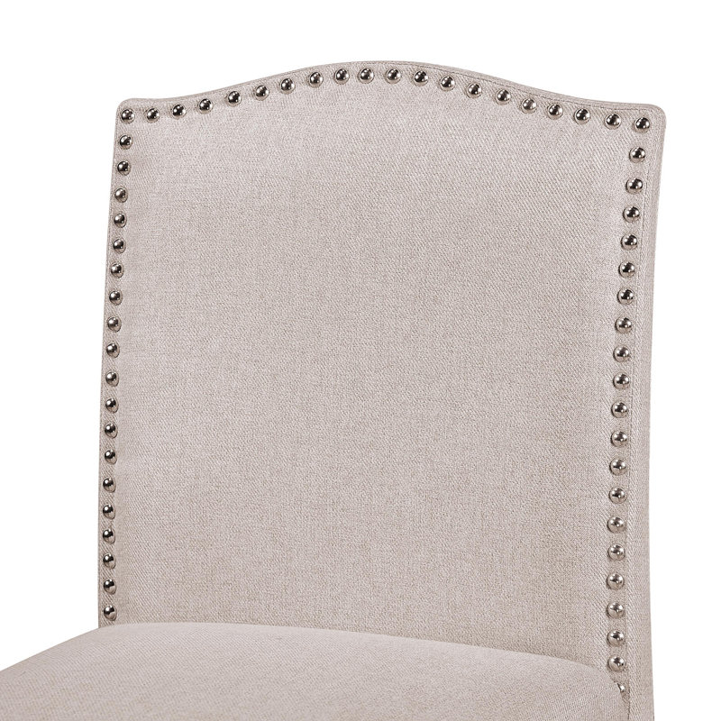 Aizayah Upholstered Counter Stool with Solid Wood Frame, Counter Stool (26.25" Seat Height), Wheat