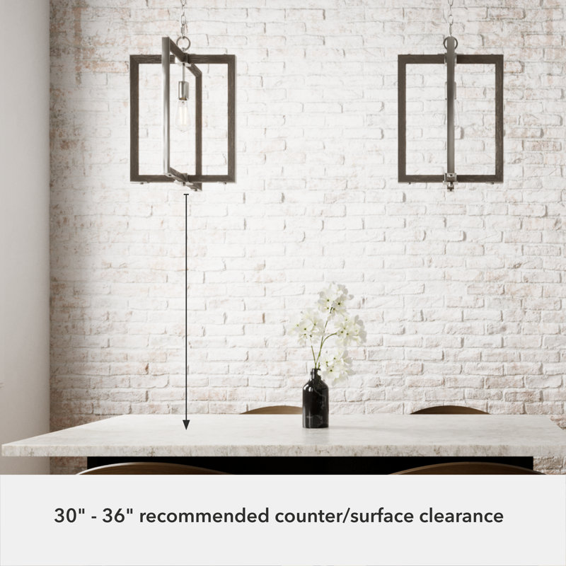 Woodburn 1 - Light Single Geometric Pendant, Brushed Nickel
