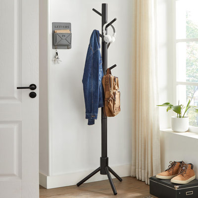 Freestanding solid wood tree-shaped coat rack