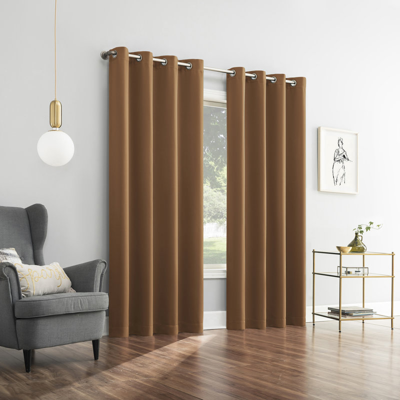 Burrier Wayfair Basics Blackout Grommet Curtain Panel, 54" W x 84" L, Sunbaked
