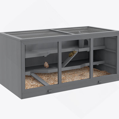 Très grande cage à hamster en bois, cage à gerbille et autres petits animaux PawHut
